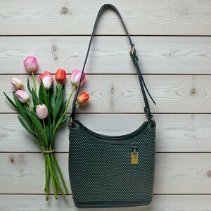 Dooney & Bourke Cabrio leather hobo bag with an all-over perforated dot pattern